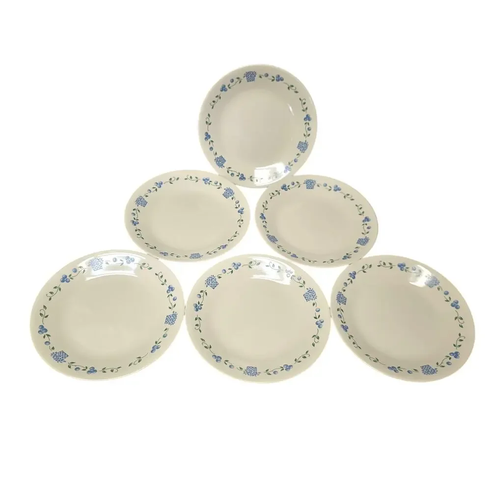Corelle Blueberry Bouquet Bread & Butter Dessert Plates Set of 6